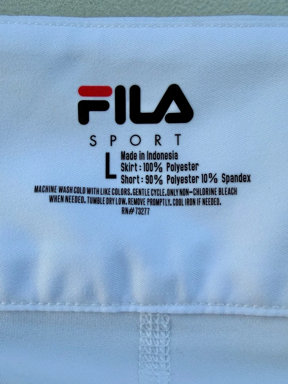 FILA Sport White and Blue Dropped-Waist Pleated Activewear Golf Skort ~ Large